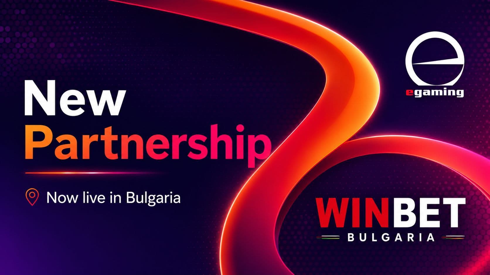 Loga společností e-gaming a WINBET symbolizující novou spolupráci na bulharském trhu.